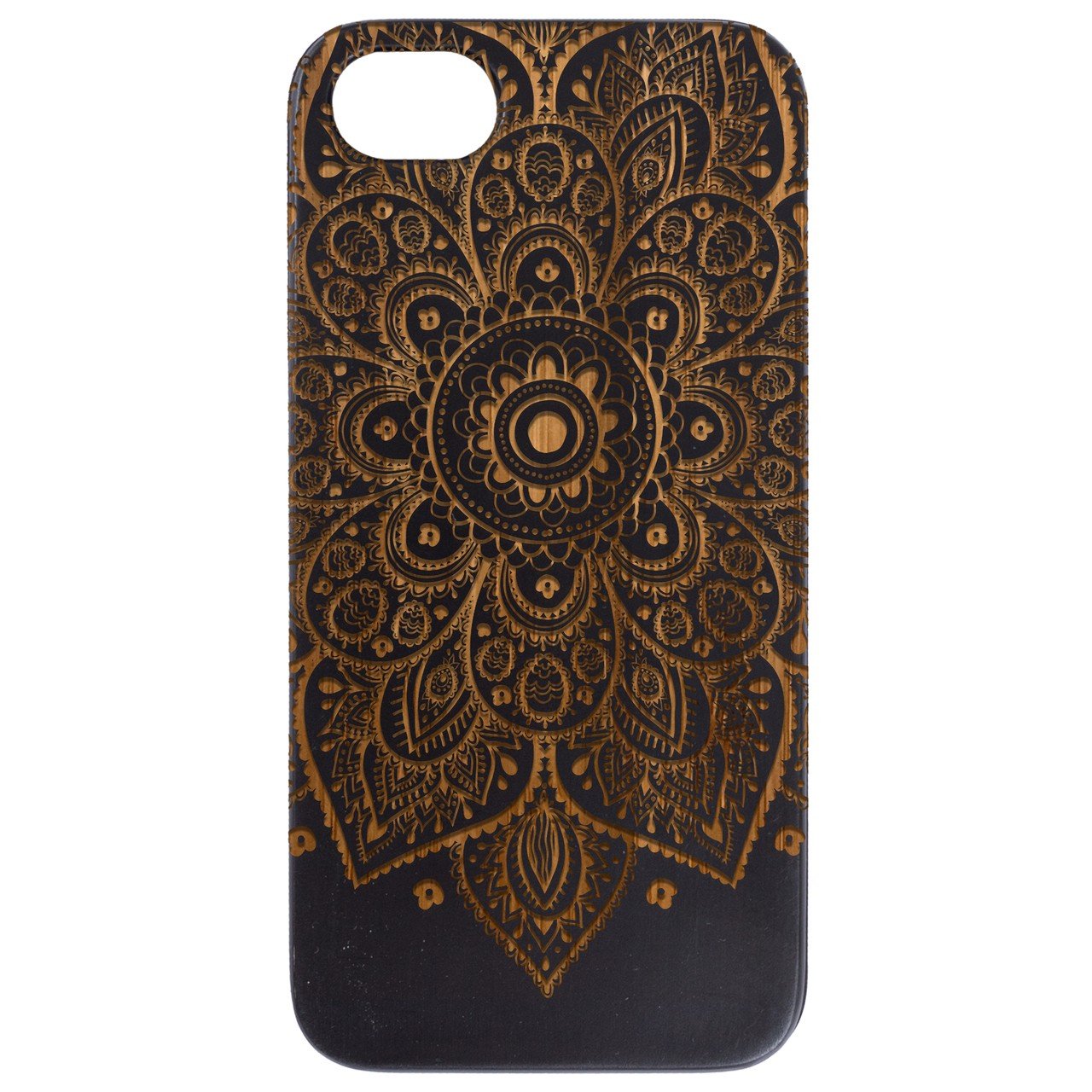 Floral Mandala 1 - Engraved - Wooden Phone Case