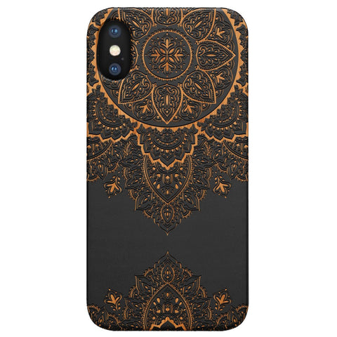 Floral Mandala 3 - Engraved - Wooden Phone Case
