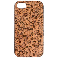  Flower Pattern - Engraved - Wooden Phone Case - IPhone 13 Models