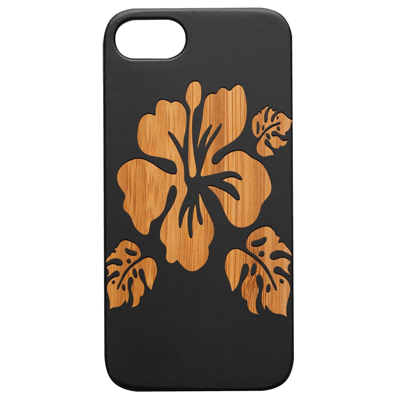 Flower Rose - Engraved - Wooden Phone Case