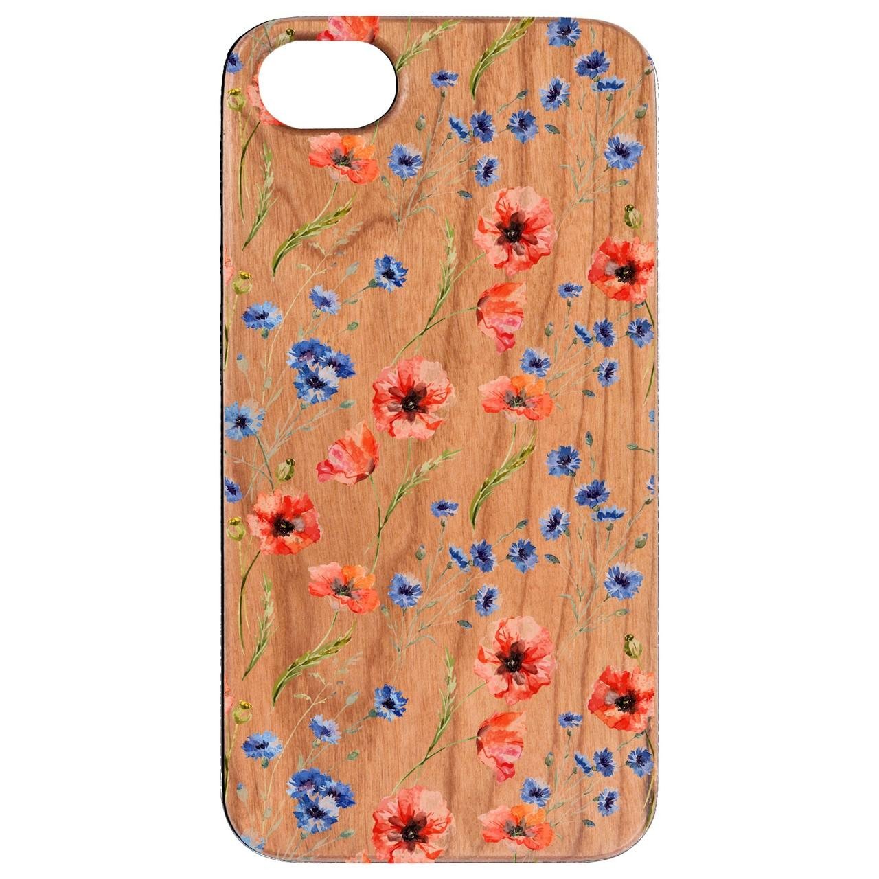 Flowers - UV Color Printed - Wooden Phone Case