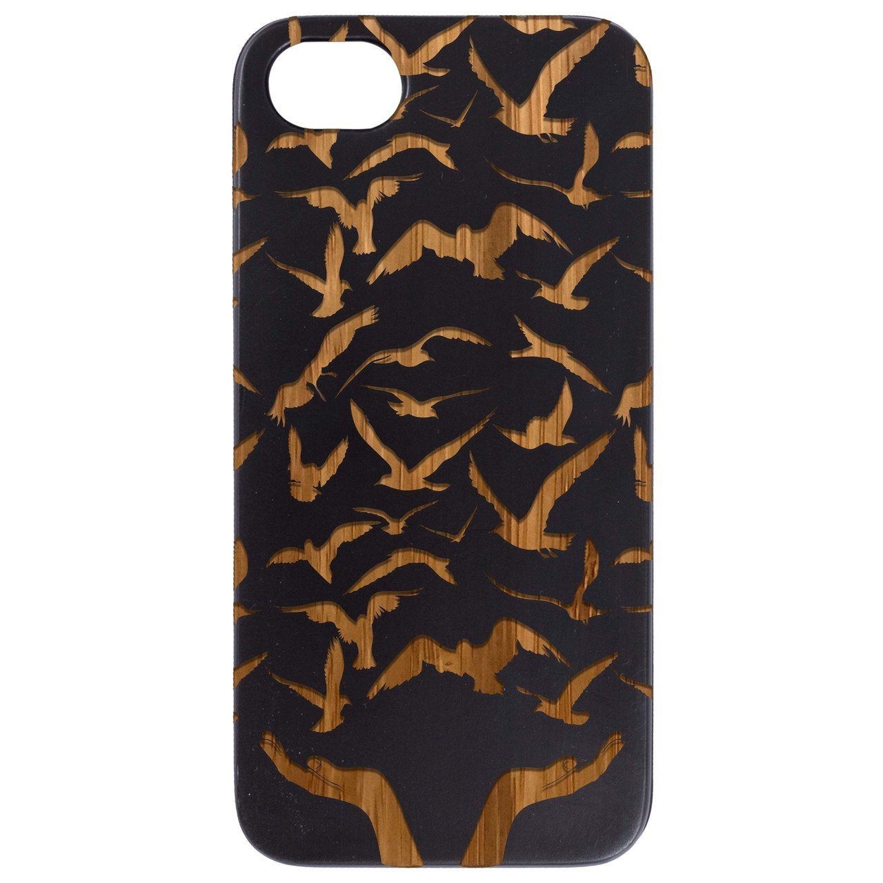 Flying Birds - Engraved - Wooden Phone Case