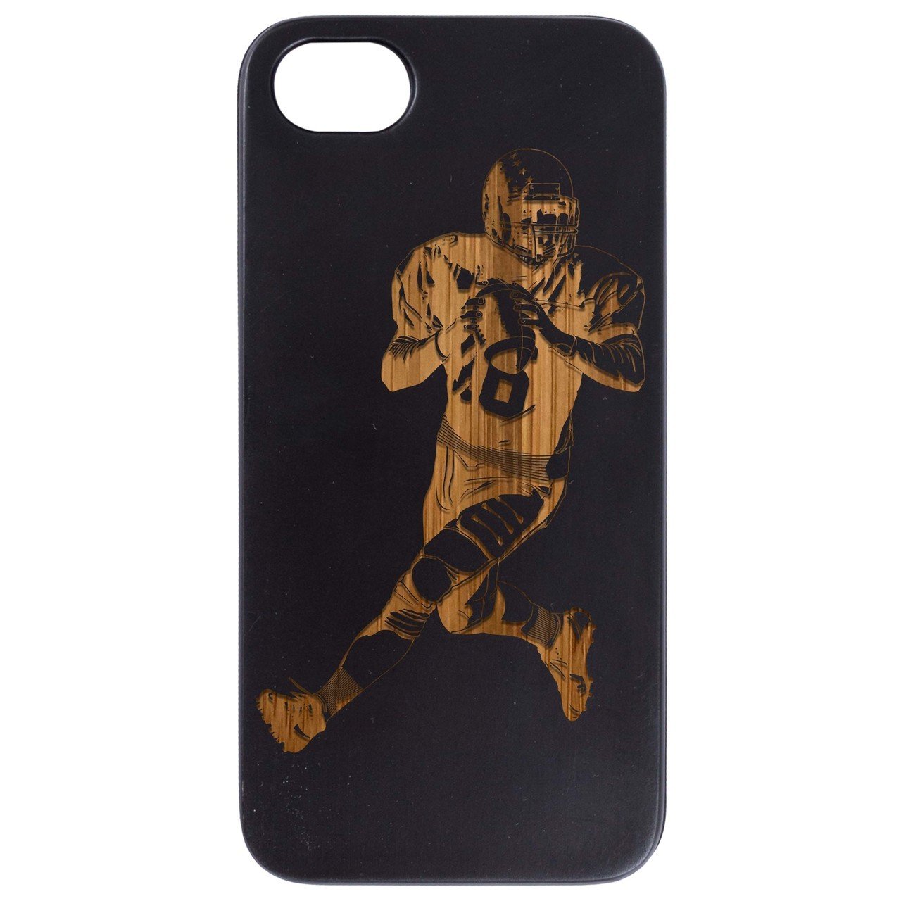 Football Player - Engraved - Wooden Phone Case