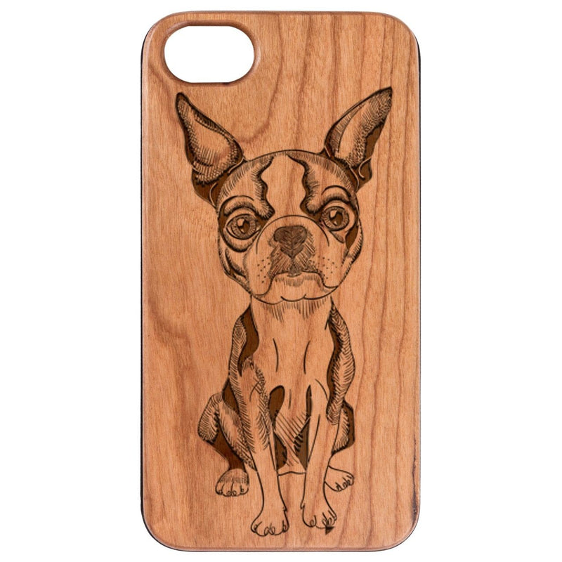 French Bulldog - Engraved - Wooden Phone Case