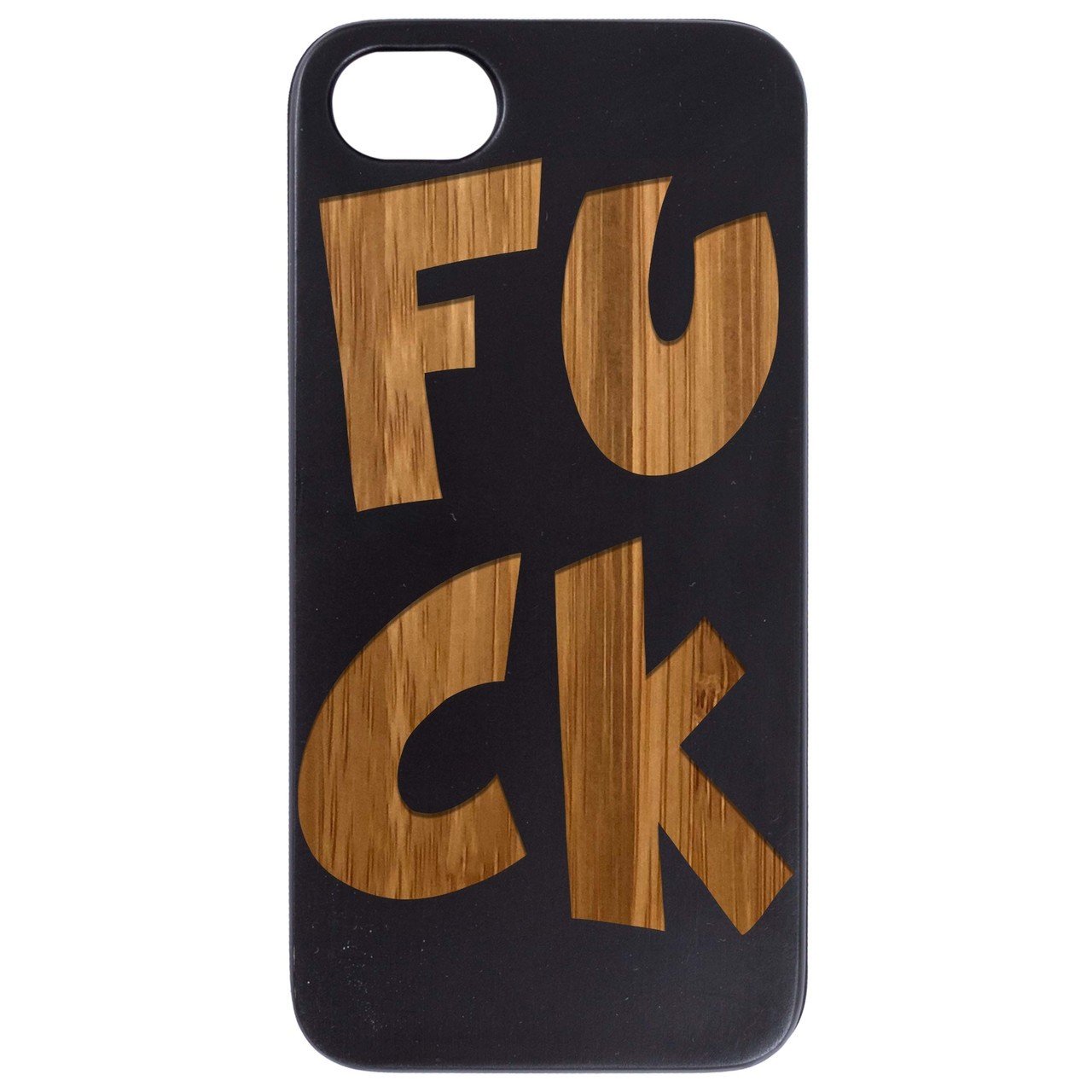 Fuck - Engraved - Wooden Phone Case