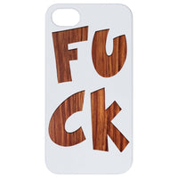 Fuck - Engraved - Wooden Phone Case