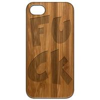 Fuck - Engraved - Wooden Phone Case