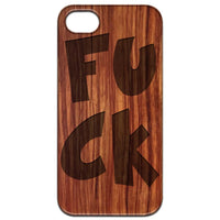 Fuck - Engraved - Wooden Phone Case