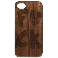 Fuck - Engraved - Wooden Phone Case