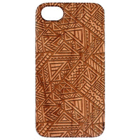 Geometric Pattern - Engraved - Wooden Phone Case