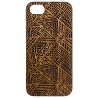 Geometric Pattern - Engraved - Wooden Phone Case