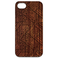 Geometric Pattern - Engraved - Wooden Phone Case