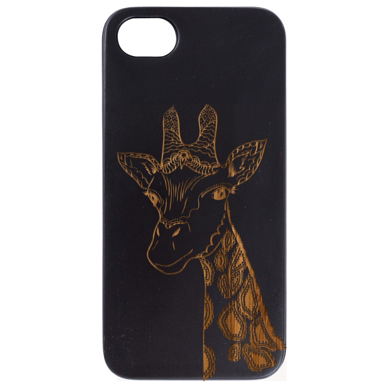 Giraffe Head - Engraved - Wooden Phone Case