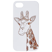 Giraffe Head - Engraved - Wooden Phone Case