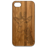 Giraffe Head - Engraved - Wooden Phone Case