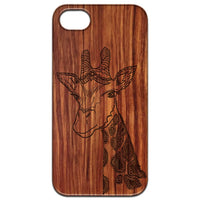 Giraffe Head - Engraved - Wooden Phone Case