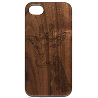 Giraffe Head - Engraved - Wooden Phone Case