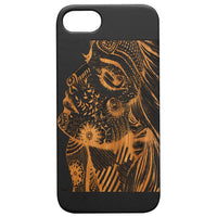 Girl Face 2 - Engraved - Wooden Phone Case