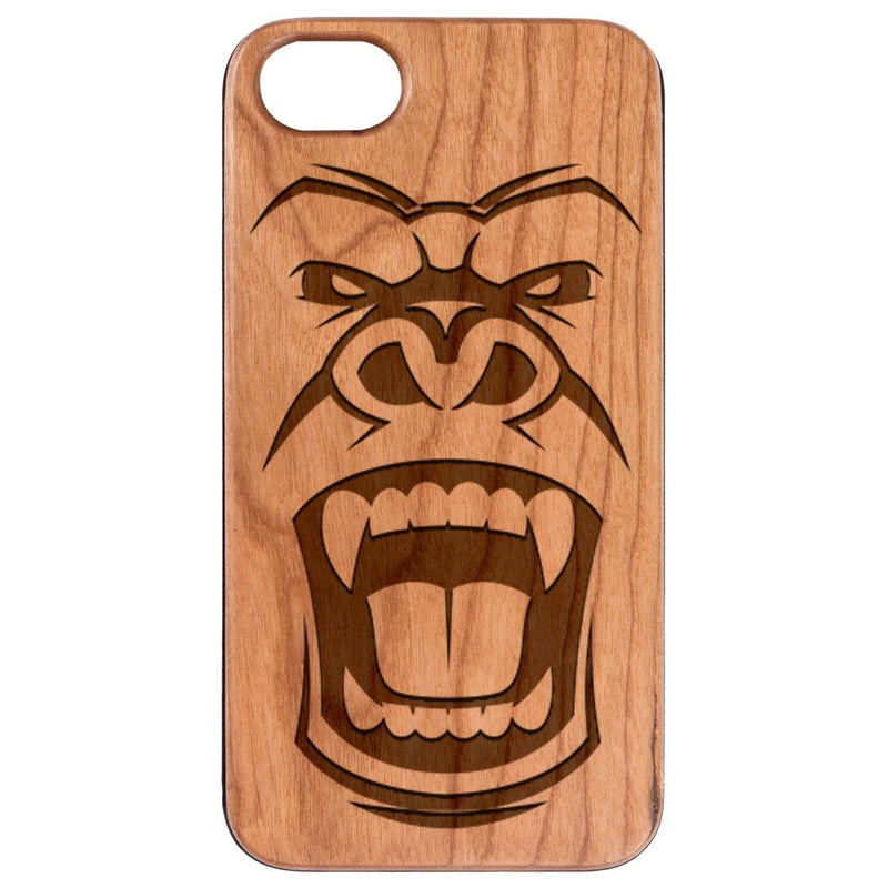 Gorilla Face - Engraved - Wooden Phone Case