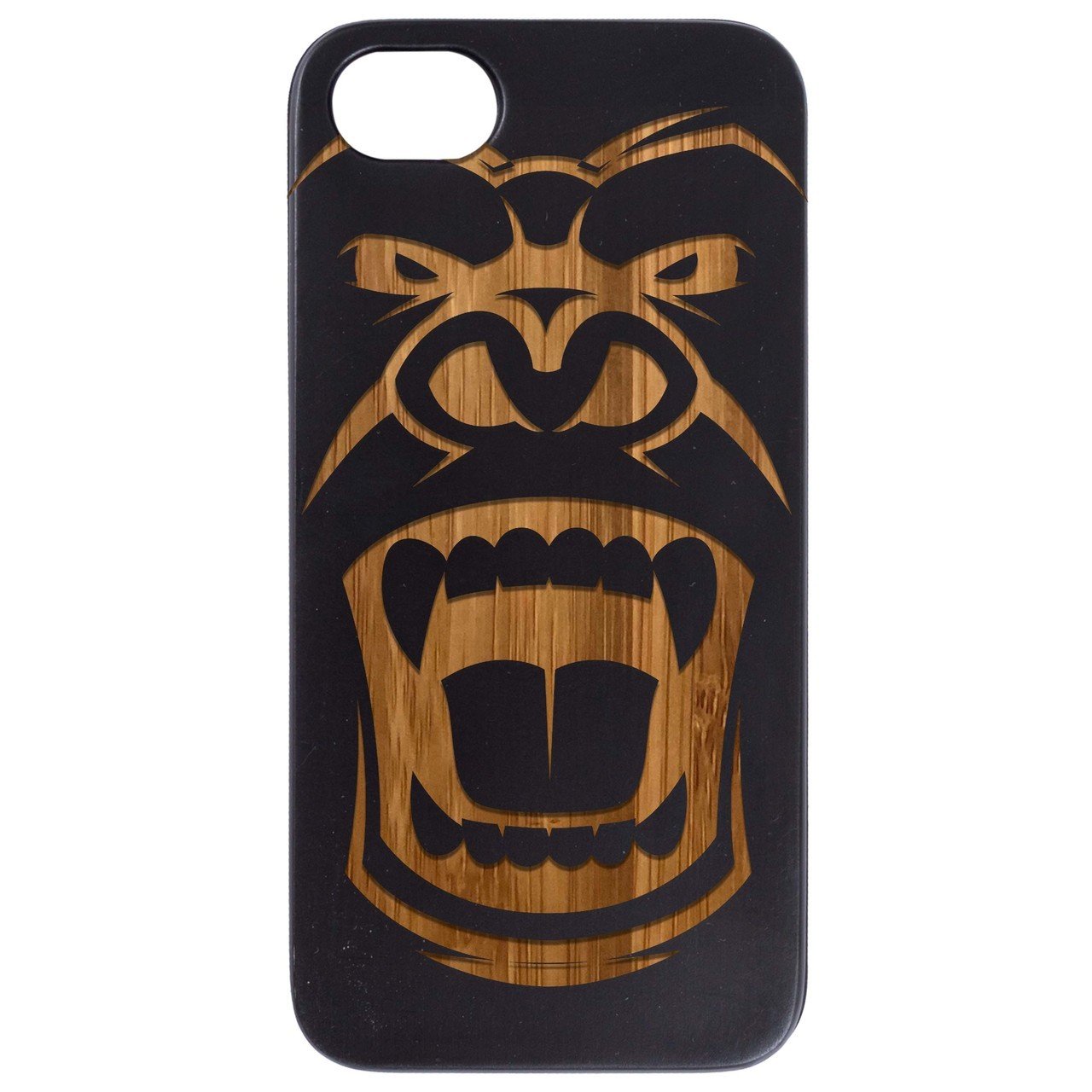 Gorilla Face - Engraved - Wooden Phone Case