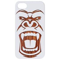 Gorilla Face - Engraved - Wooden Phone Case