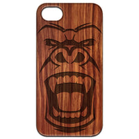 Gorilla Face - Engraved - Wooden Phone Case