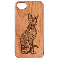  Gothic Cat - Engraved - Wooden Phone Case - IPhone 13 Models