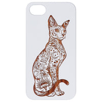 Gothic Cat - Engraved - Wooden Phone Case