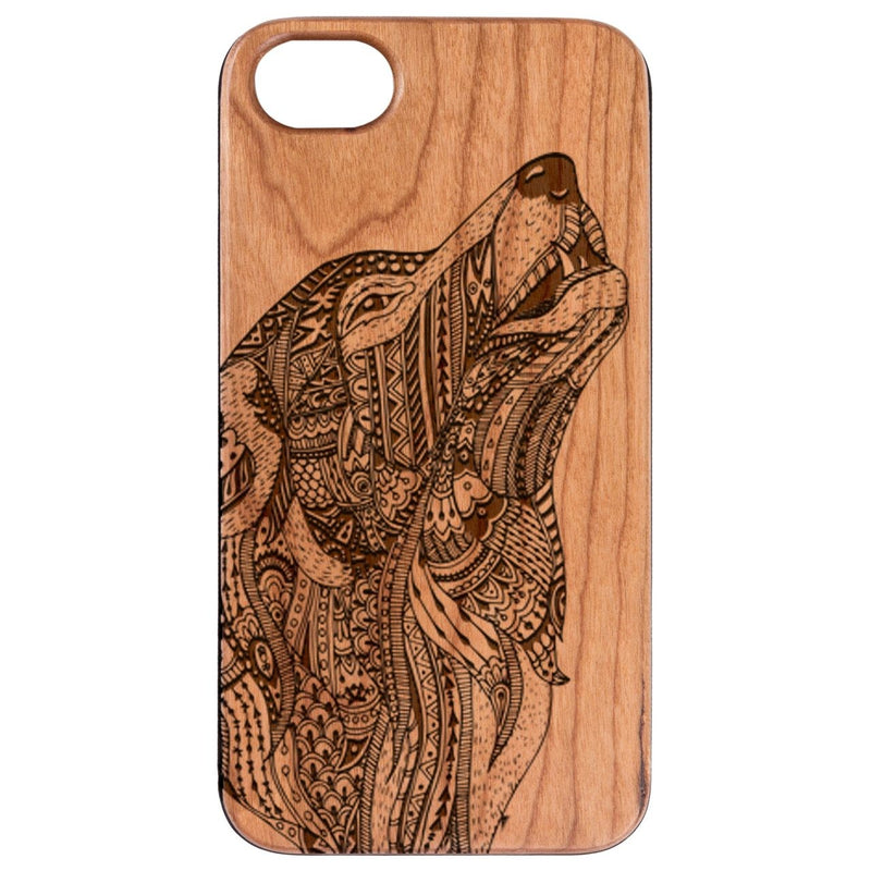  Gray Wolf - Engraved - Wooden Phone Case - IPhone 13 Models