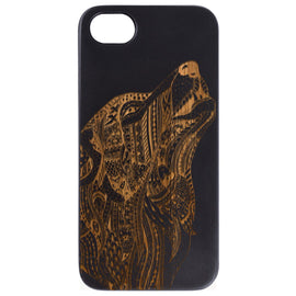 Gray Wolf - Engraved - Wooden Phone Case