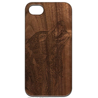 Gray Wolf - Engraved - Wooden Phone Case