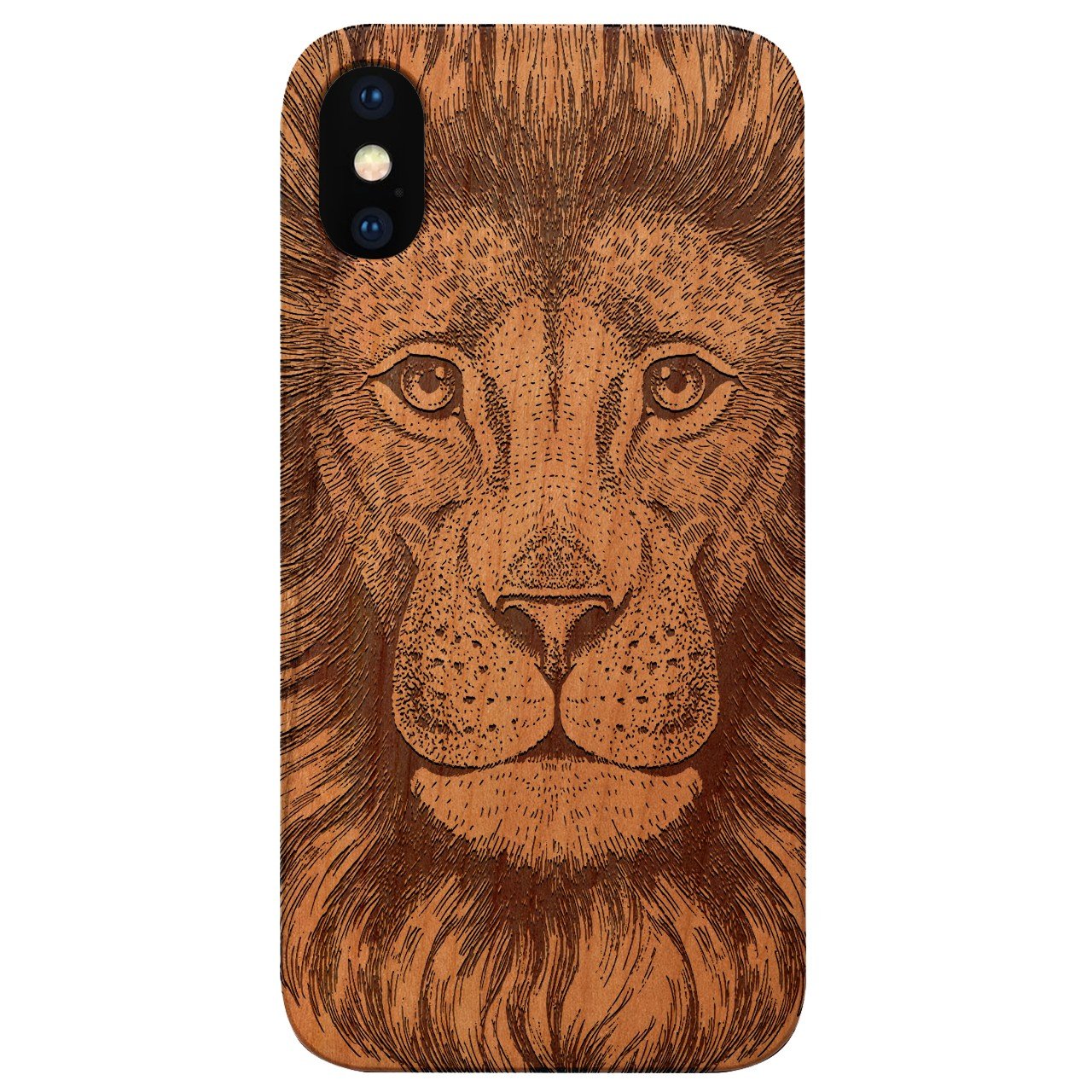 Great Lion - Engraved - Wooden Phone Case