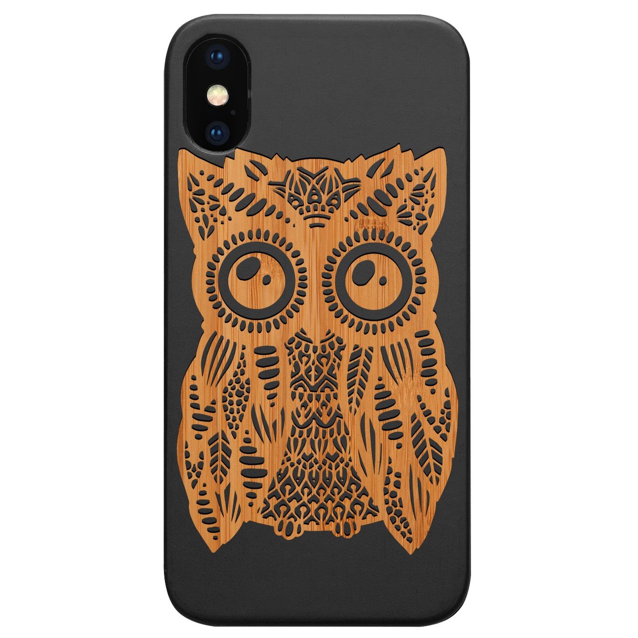 Great Owl - Engraved - Wooden Phone Case