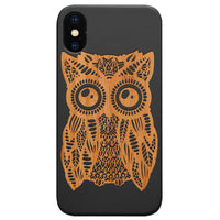 Great Owl - Engraved - Wooden Phone Case