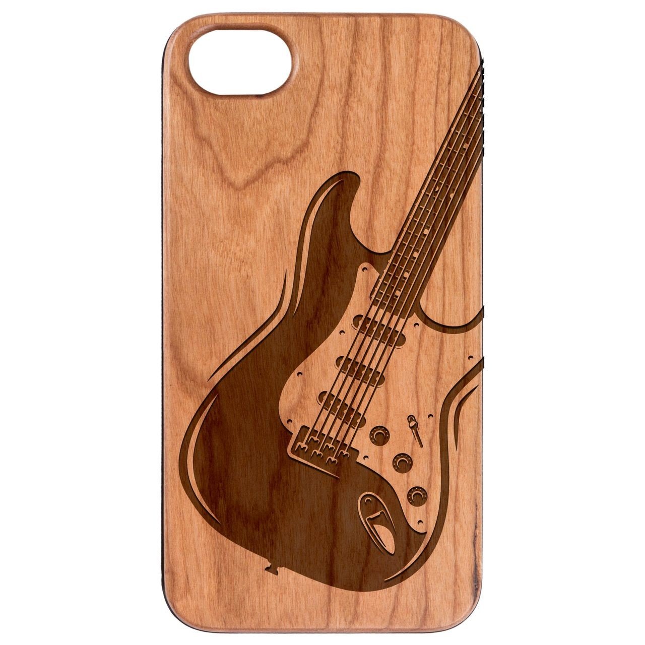 Guitar 2 - Engraved - Wooden Phone Case officekoala Guitar 2 - Engraved - Wooden Phone Case officekoala