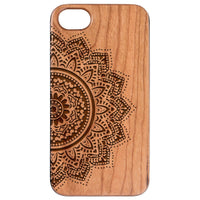 Half Mandala 1 - Engraved - Wooden Phone Case