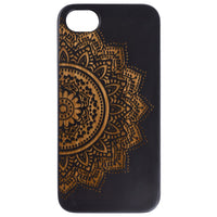 Half Mandala 1 - Engraved - Wooden Phone Case