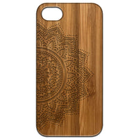 Half Mandala 1 - Engraved - Wooden Phone Case