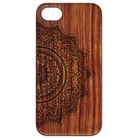 Half Mandala 1 - Engraved - Wooden Phone Case