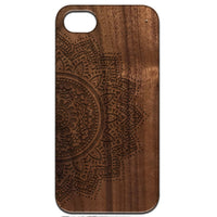 Half Mandala 1 - Engraved - Wooden Phone Case