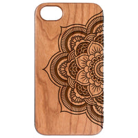 Half Mandala 2 - Engraved - Wooden Phone Case