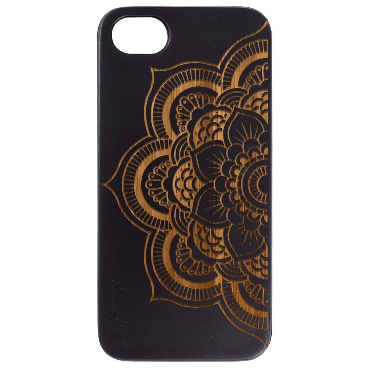 Half Mandala 2 - Engraved - Wooden Phone Case