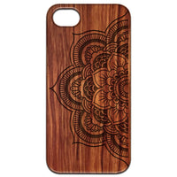 Half Mandala 2 - Engraved - Wooden Phone Case