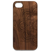 Half Mandala 2 - Engraved - Wooden Phone Case