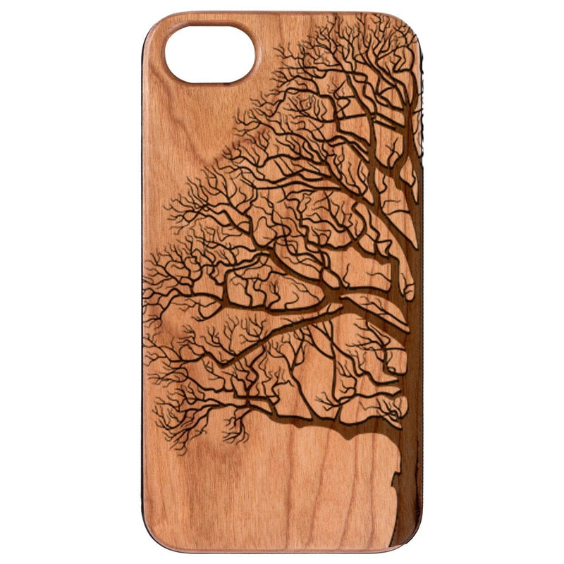 Half Tree - Engraved - Wooden Phone Case