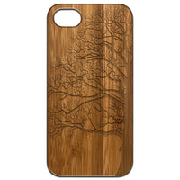 Half Tree - Engraved - Wooden Phone Case