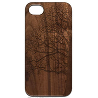 Half Tree - Engraved - Wooden Phone Case