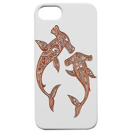 Hammerhead Shark - Engraved - Wooden Phone Case