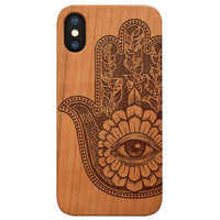 Hamsa 1 - Engraved - Wooden Phone Case