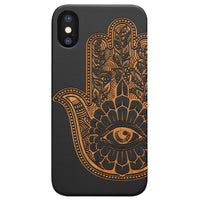 Hamsa 1 - Engraved - Wooden Phone Case